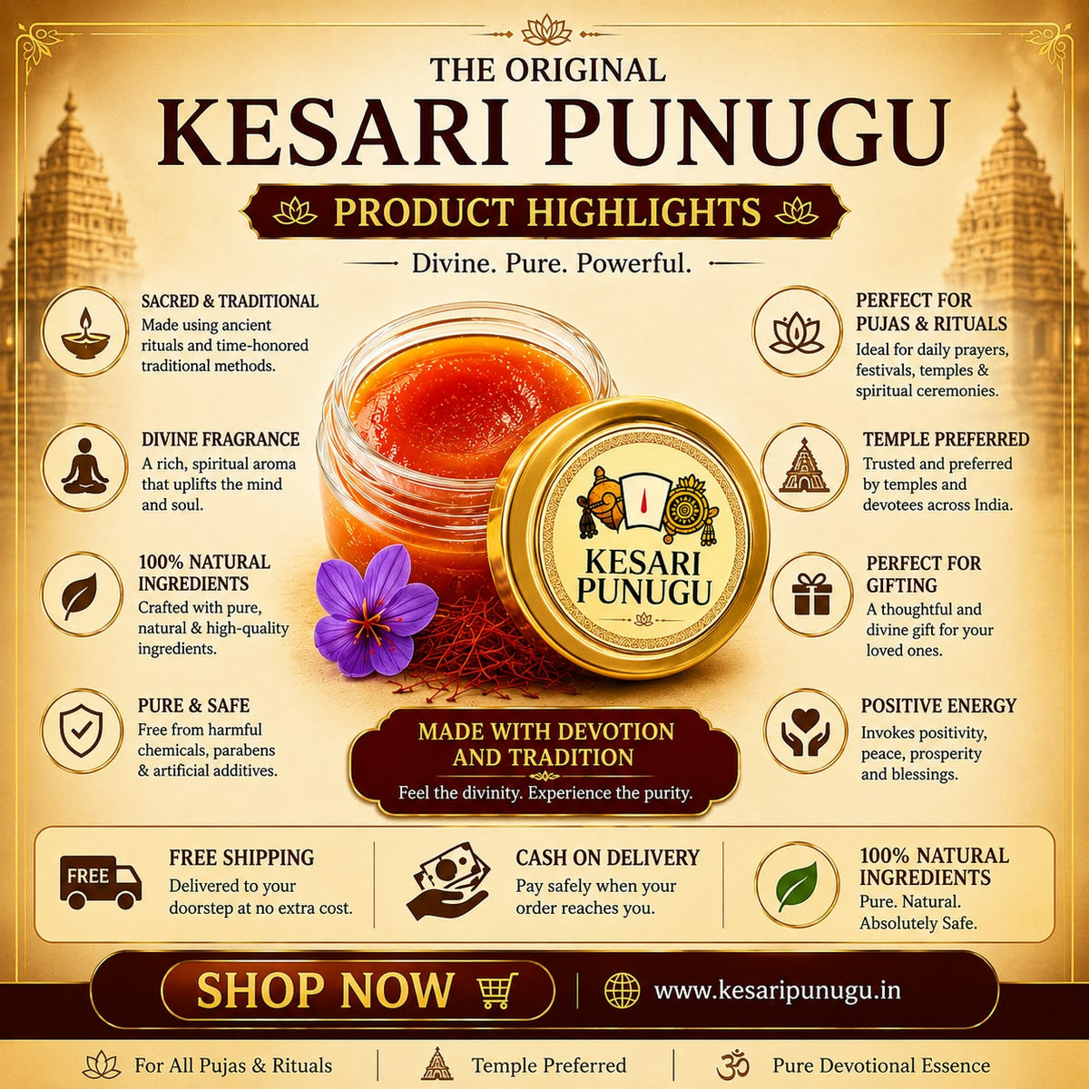 The Original Kesari Punugu – Traditional Temple Fragrance